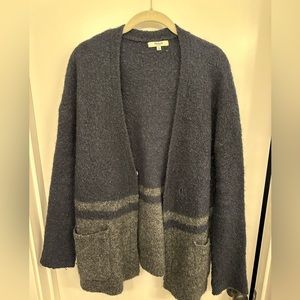 Madewell blue and gray wool cardigan